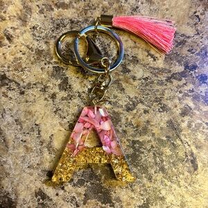 Handmade resin initial keychains A-Z available, Made to order